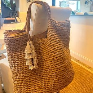 Fallon & Royce woven straw beach bag